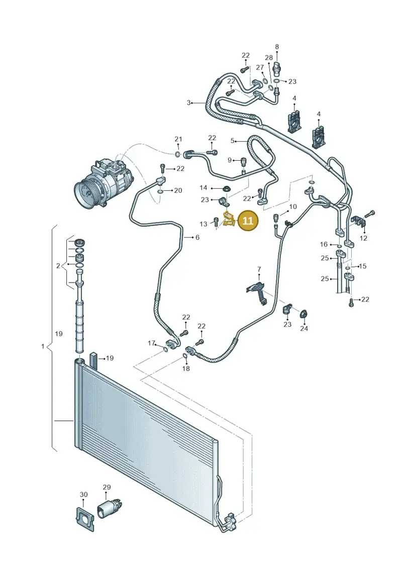 7P6820881 — Volkswagen Touareg (2010-2012) diagram 693820450, position 11