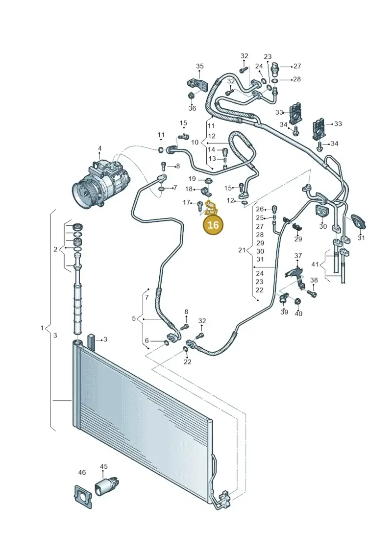 7P6820881 — Volkswagen Touareg BlueMotion (2014-2018) diagram 748820450, position 16