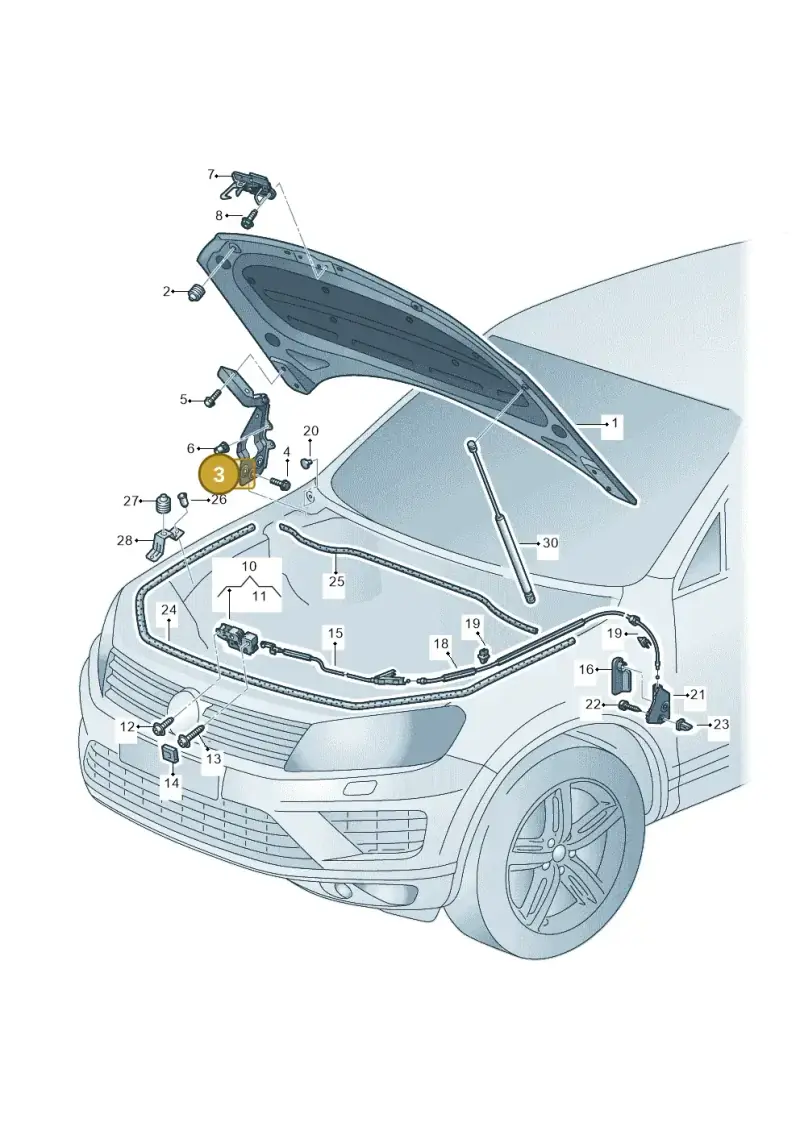 7P6823301 — Volkswagen Touareg BlueMotion (2014-2018) diagram 787823000, position 3