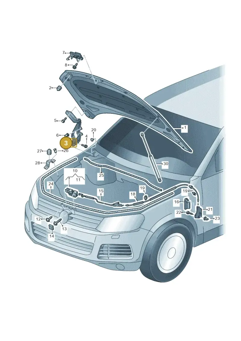 7P6823302 — Volkswagen Touareg (2012-2014) diagram 693823100, position 3