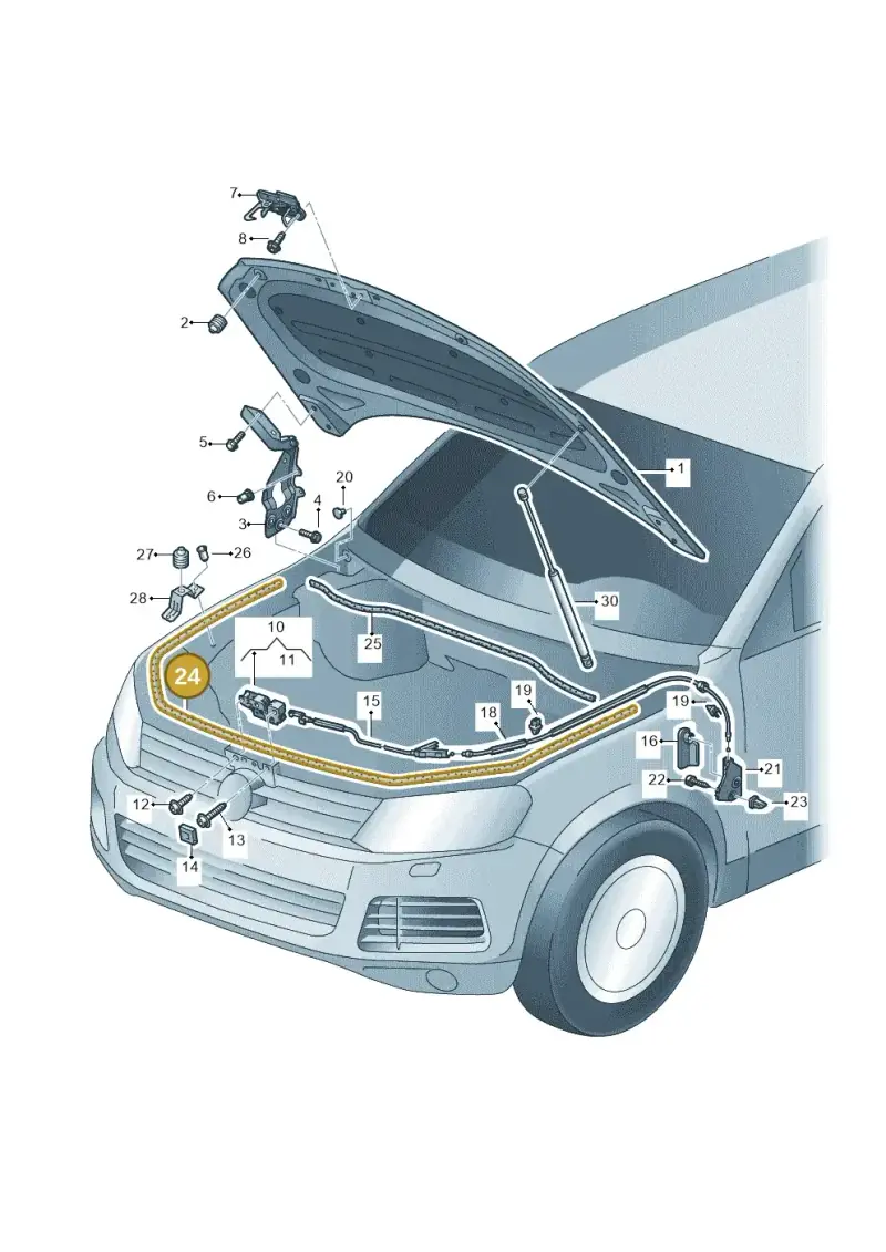 7P6823707A — Volkswagen Touareg (2012-2014) diagram 693823100, position 24