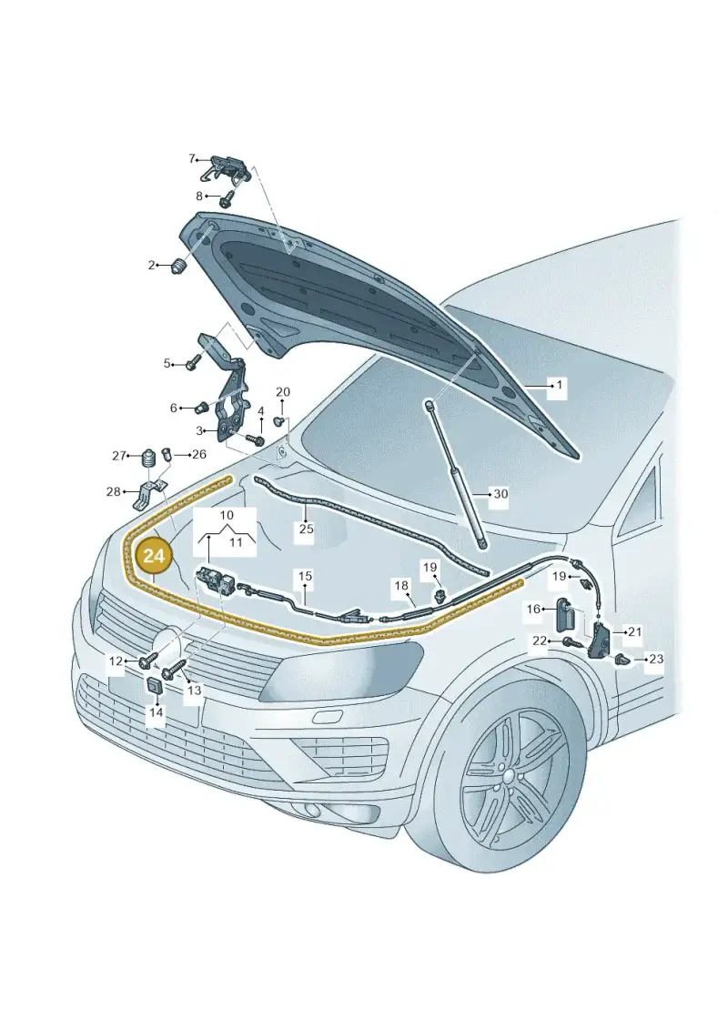 7P6823707A — Volkswagen Touareg BlueMotion (2014-2018) diagram 787823000, position 24