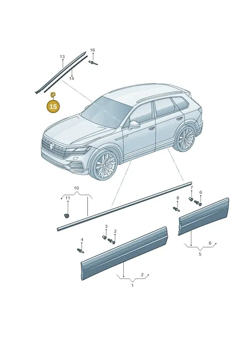 7P6853910A — Volkswagen Touareg (2017-2023) diagram 439853020, position 15