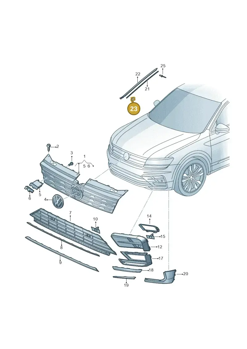 7P6853910A — Volkswagen Tiguan 2.0 4Motion (2016-2024) diagram 884853050, position 23