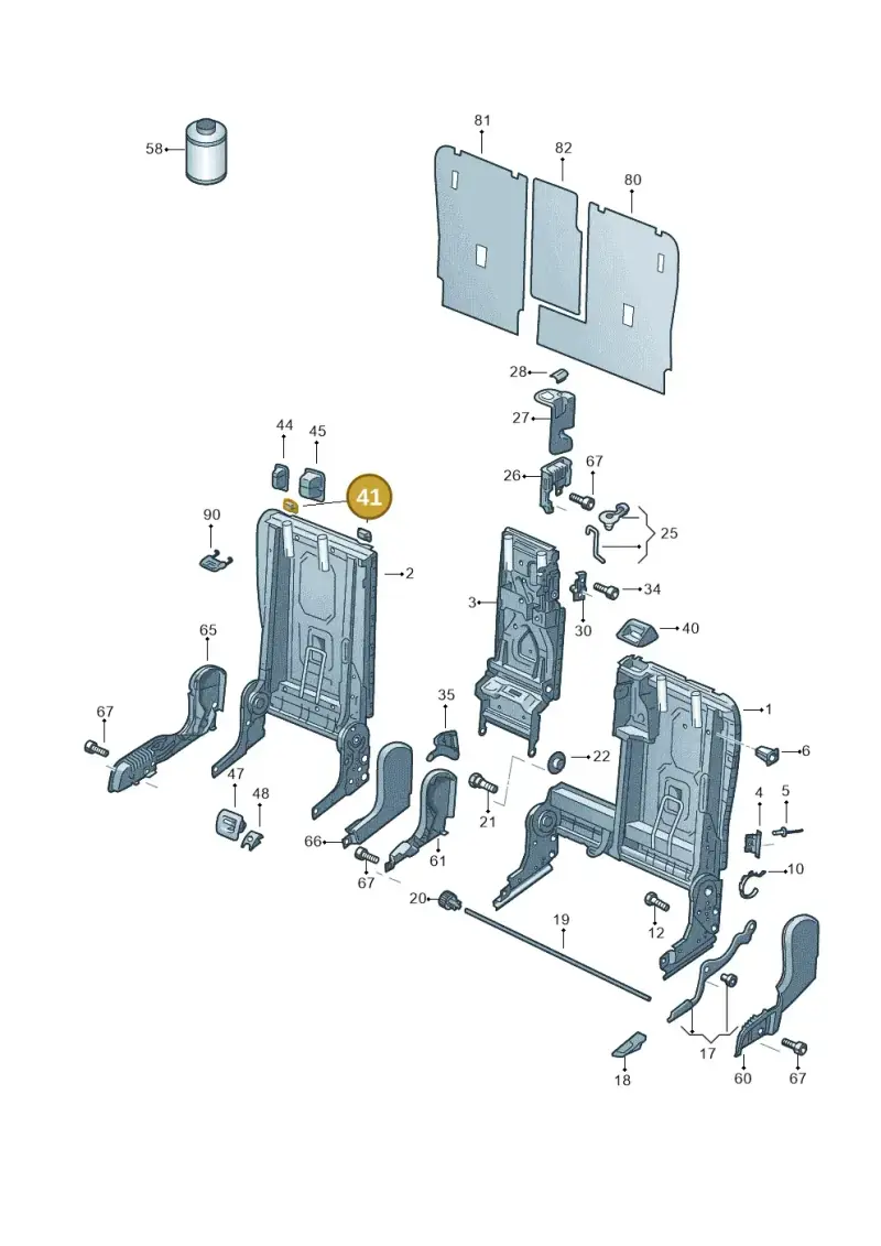 7P6885249C82V — Volkswagen Touareg BlueMotion (2014-2018) diagram 693885700, position 41