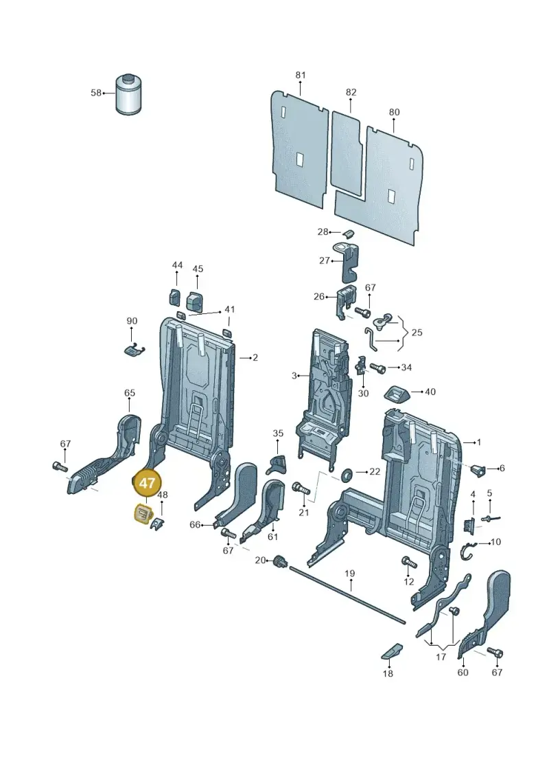 7P6887233A9B9 — Volkswagen Touareg BlueMotion (2014-2018) diagram 693885700, position 47