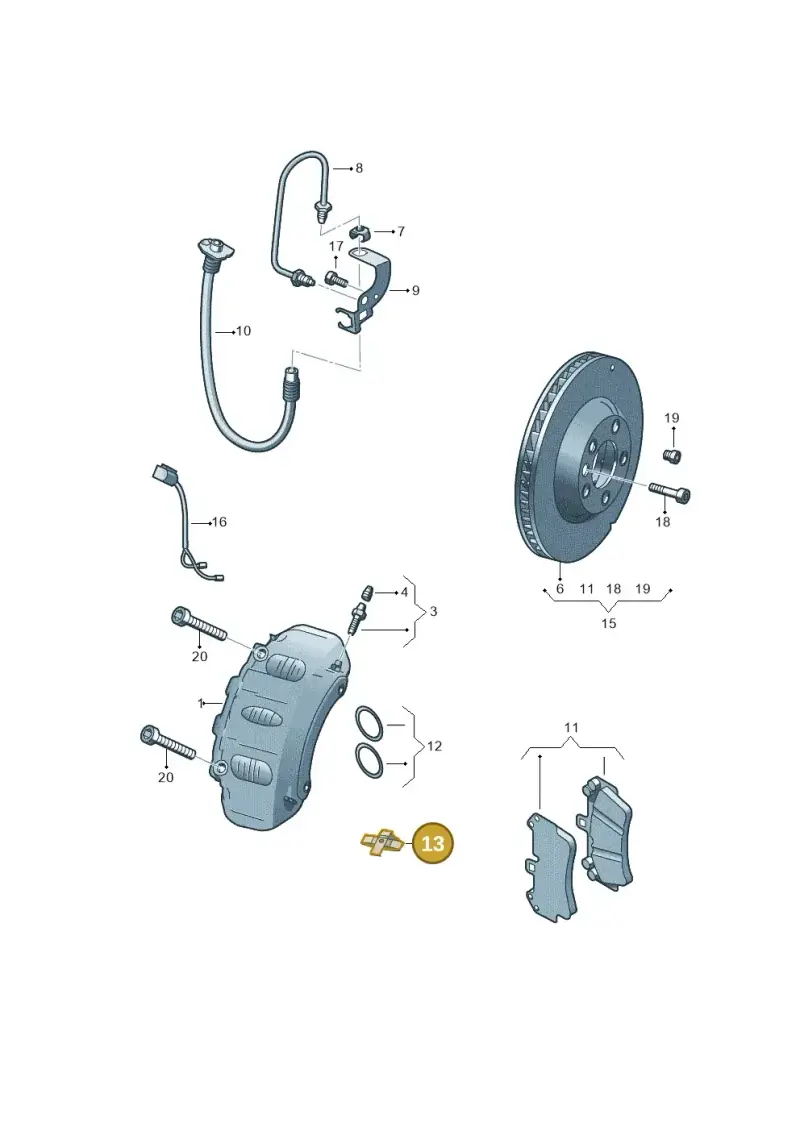 7PP615269 — Volkswagen Touareg BlueMotion (2014-2018) diagram 693615700, position 13