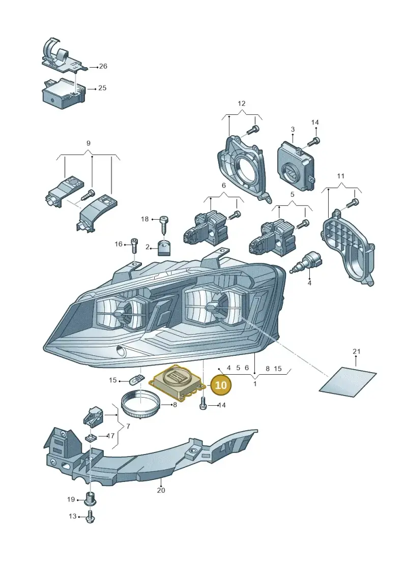 7PP941571AF — Volkswagen Polo (2014-2022) diagram 773941210, position 10