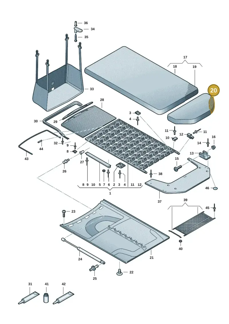 7T0067162A — Volkswagen Multivan (2021-) diagram 7t0067060, position 20