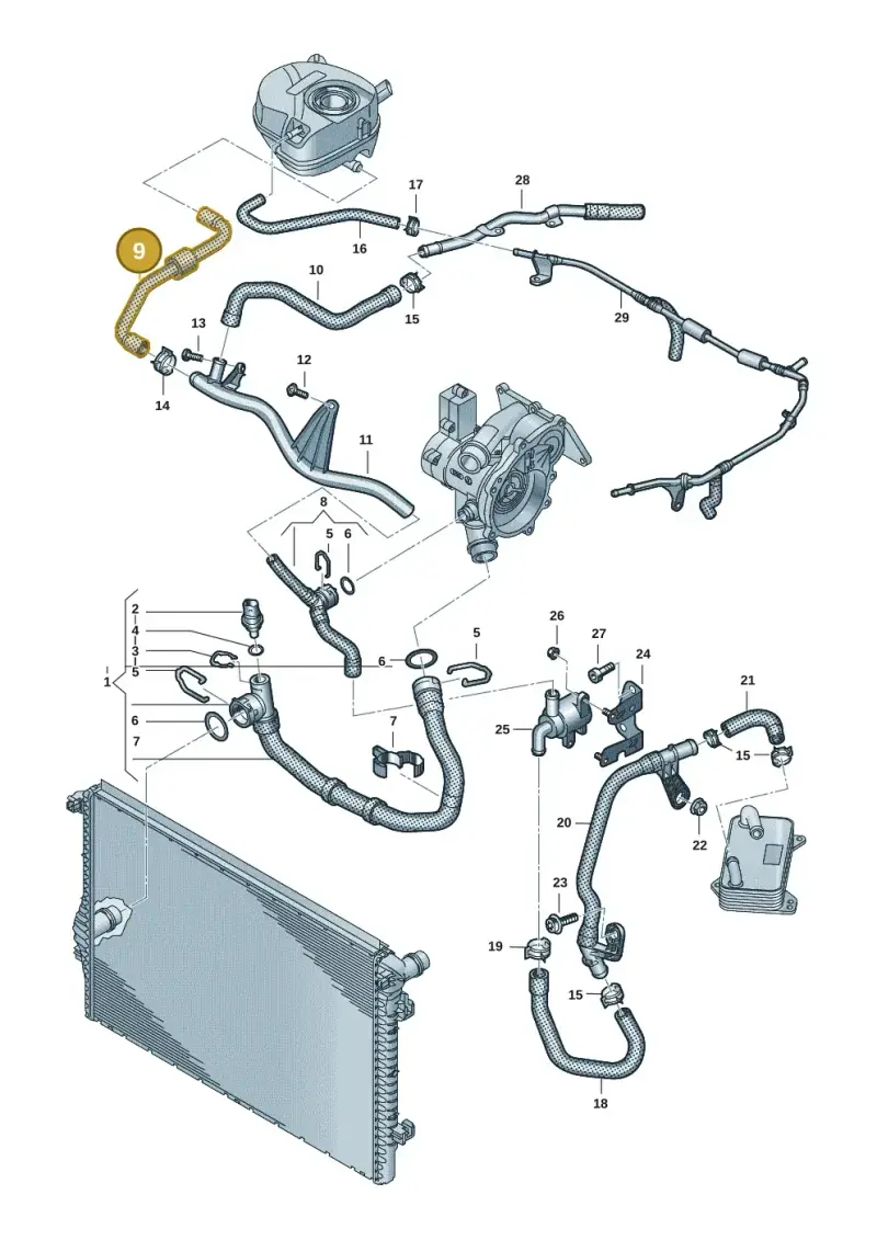 7T0122109B — Volkswagen Multivan (2021-) diagram 7t0121400, position 9