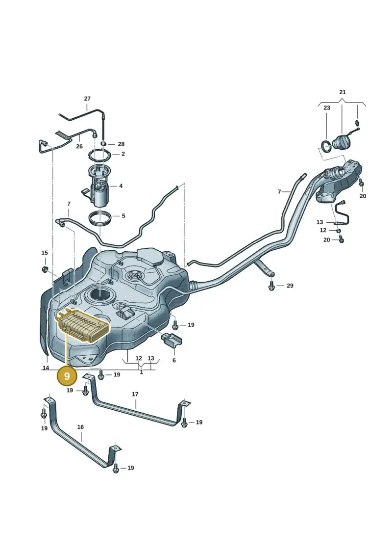 7T0201801A — Volkswagen Multivan (2021-) diagram 7t0201000, position 9