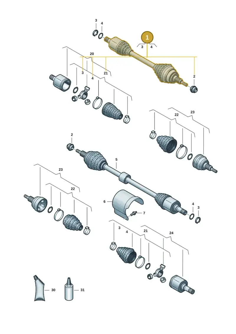 7T0407271A — Volkswagen Multivan (2021-) diagram 7t0407500, position 1