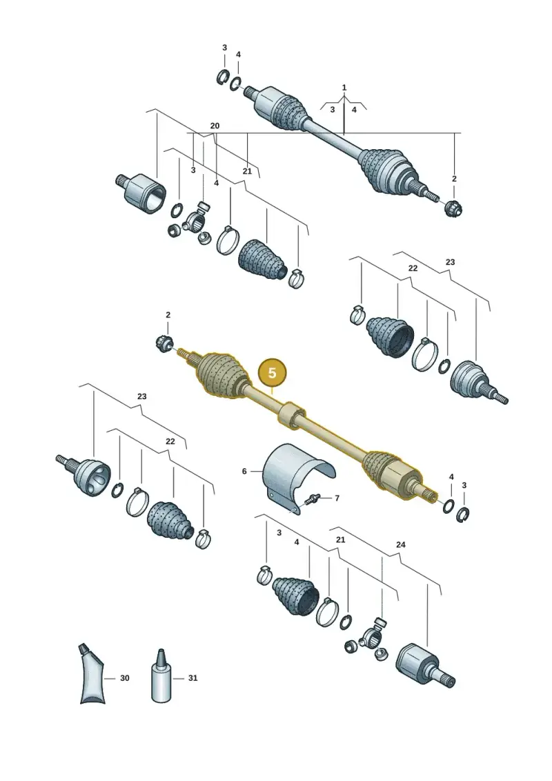 7T0407272A — Volkswagen Multivan (2021-) diagram 7t0407500, position 5