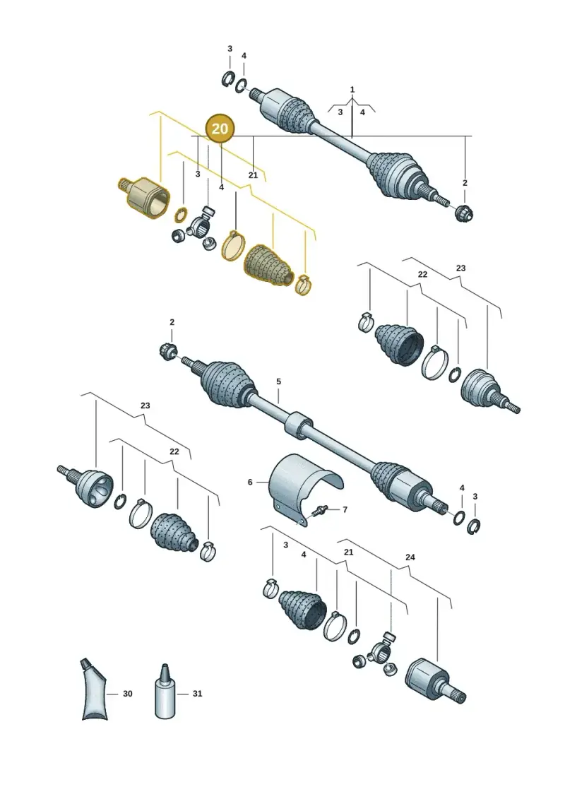 7T0498103A — Volkswagen Multivan (2021-) diagram 7t0407500, position 20