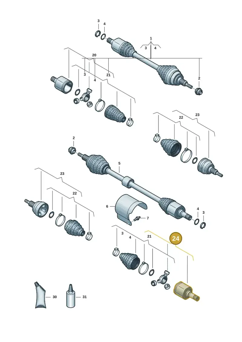 7T0498104A — Volkswagen Multivan (2021-) diagram 7t0407500, position 24