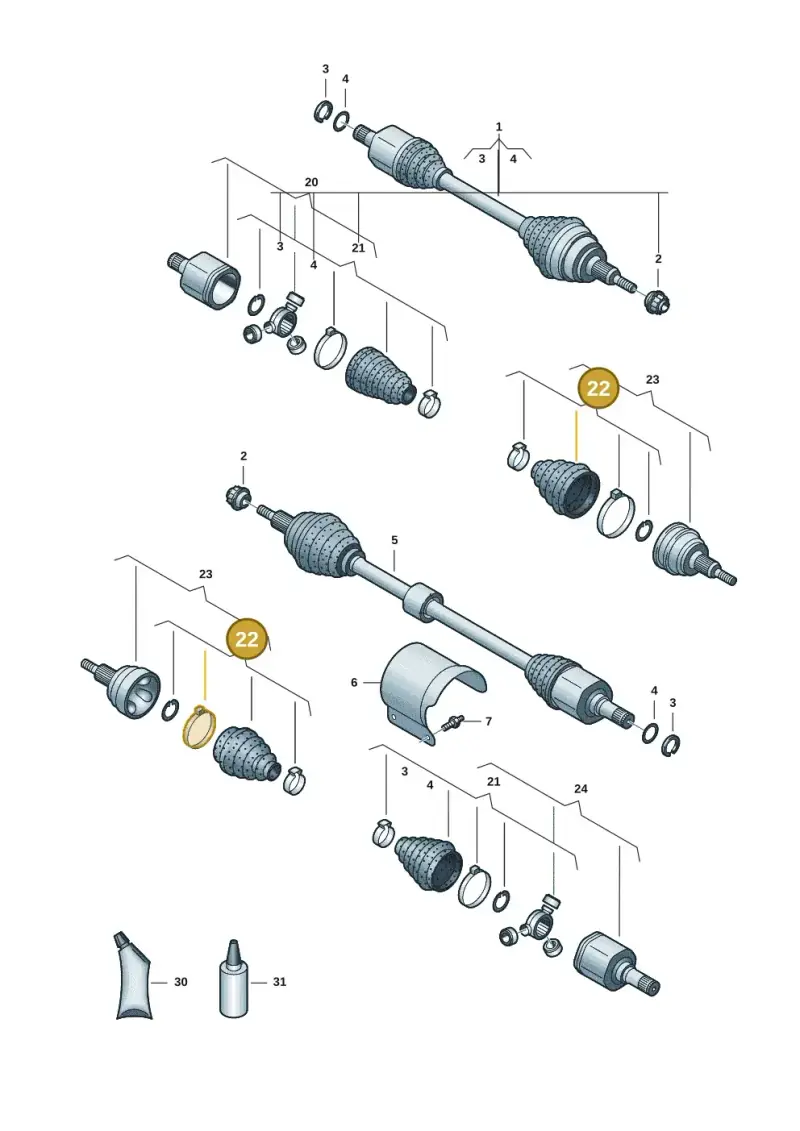 7T0498203B — Volkswagen Multivan (2021-) diagram 7t0407500, position 22