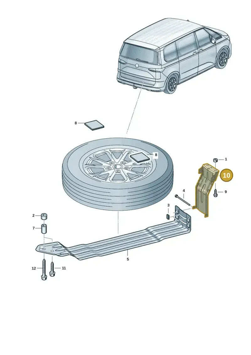 7T0802403 — Volkswagen Multivan (2021-) diagram 7t0801050, position 10