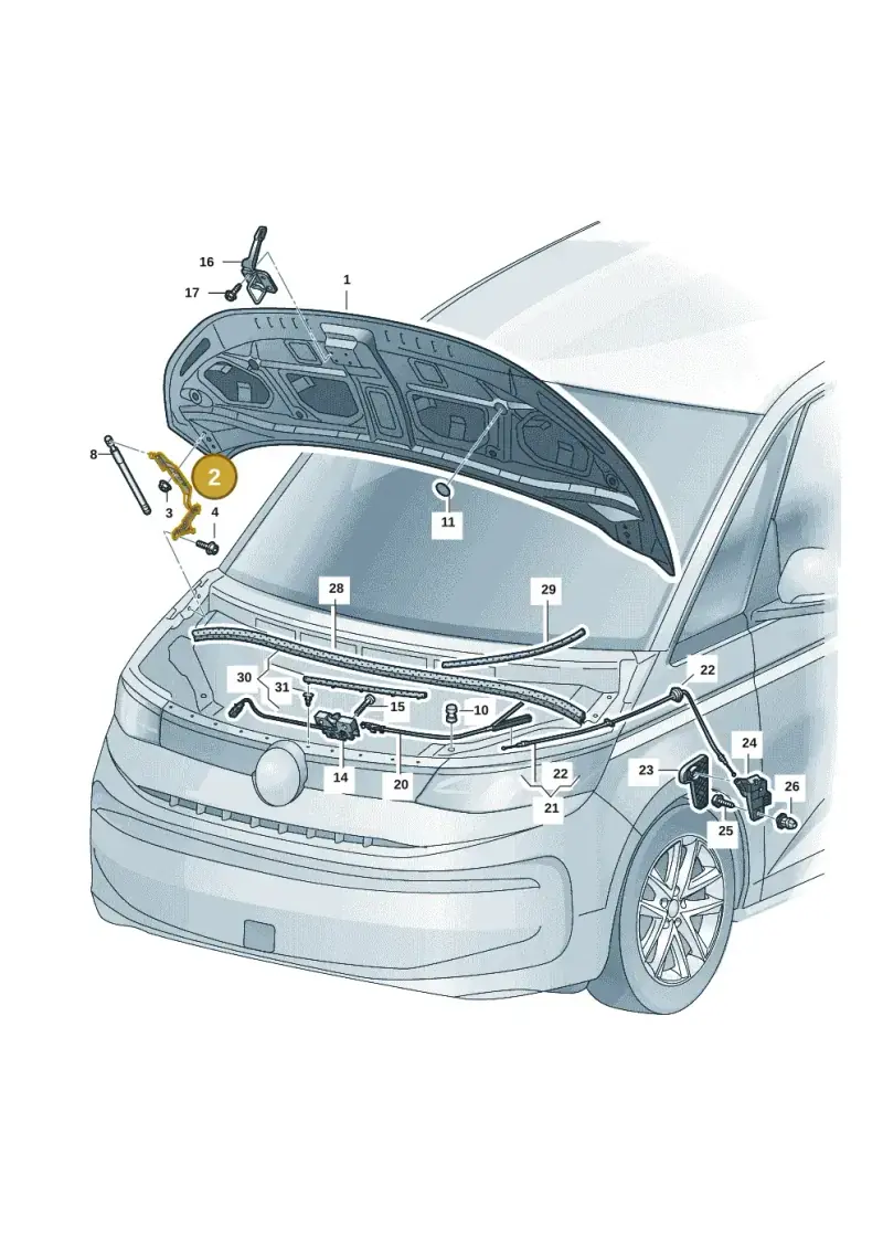 7T0823302A — Volkswagen Multivan (2021-) diagram 7t0823000, position 2