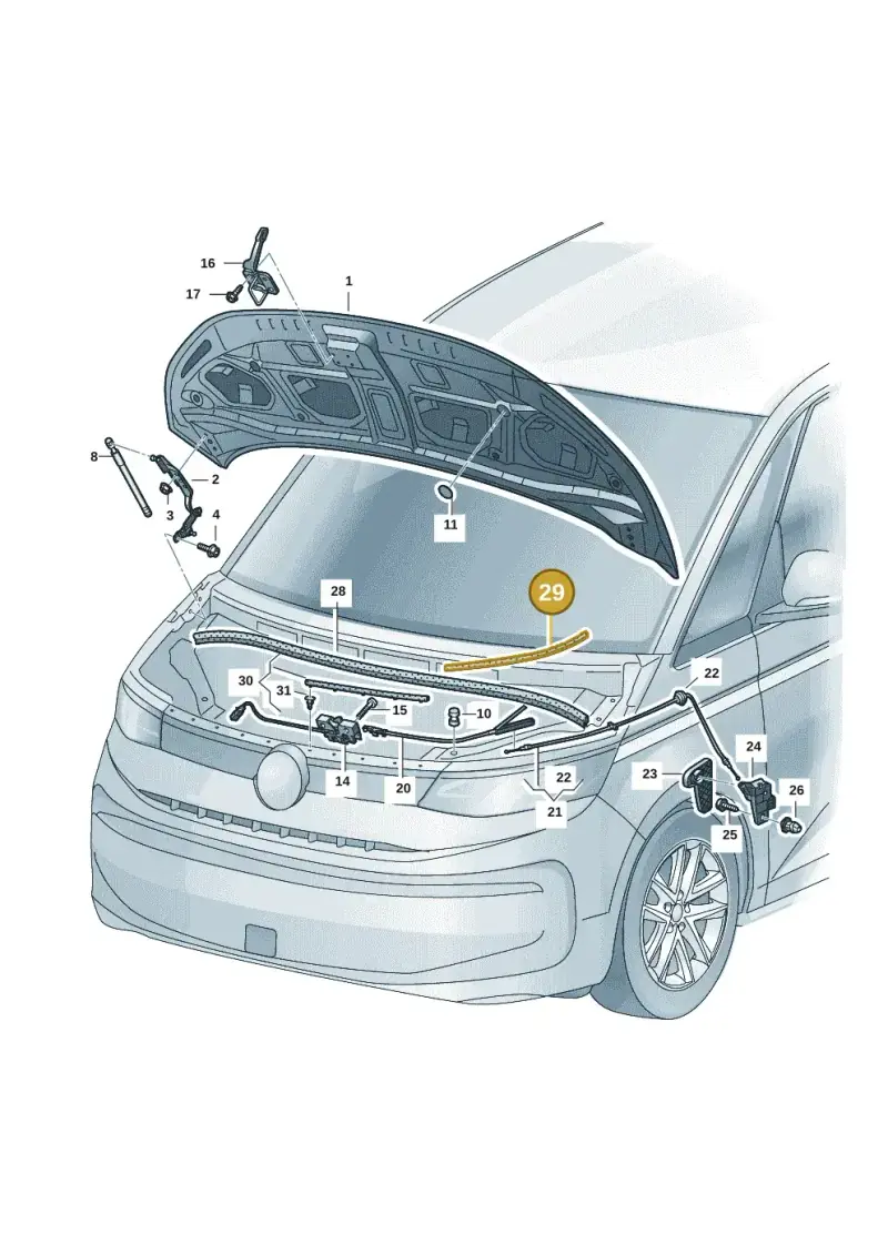 7T0823733A — Volkswagen Multivan (2021-) diagram 7t0823000, position 29