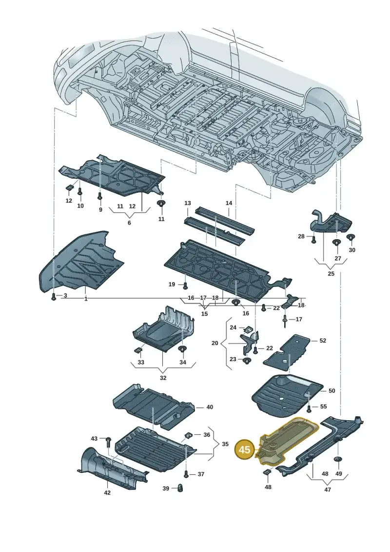 7T0825729D — Volkswagen Multivan (2021-) diagram 7t0825010, position 45