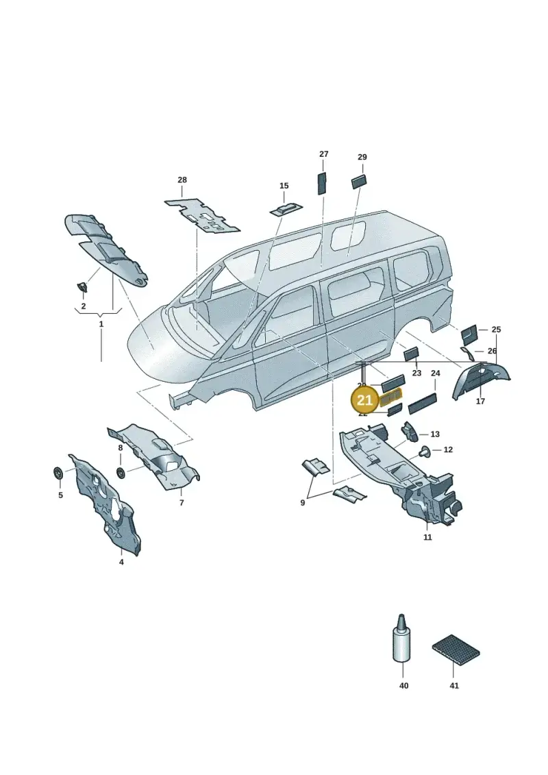 7T0863335 — Volkswagen Multivan (2021-) diagram 7t0863200, position 21