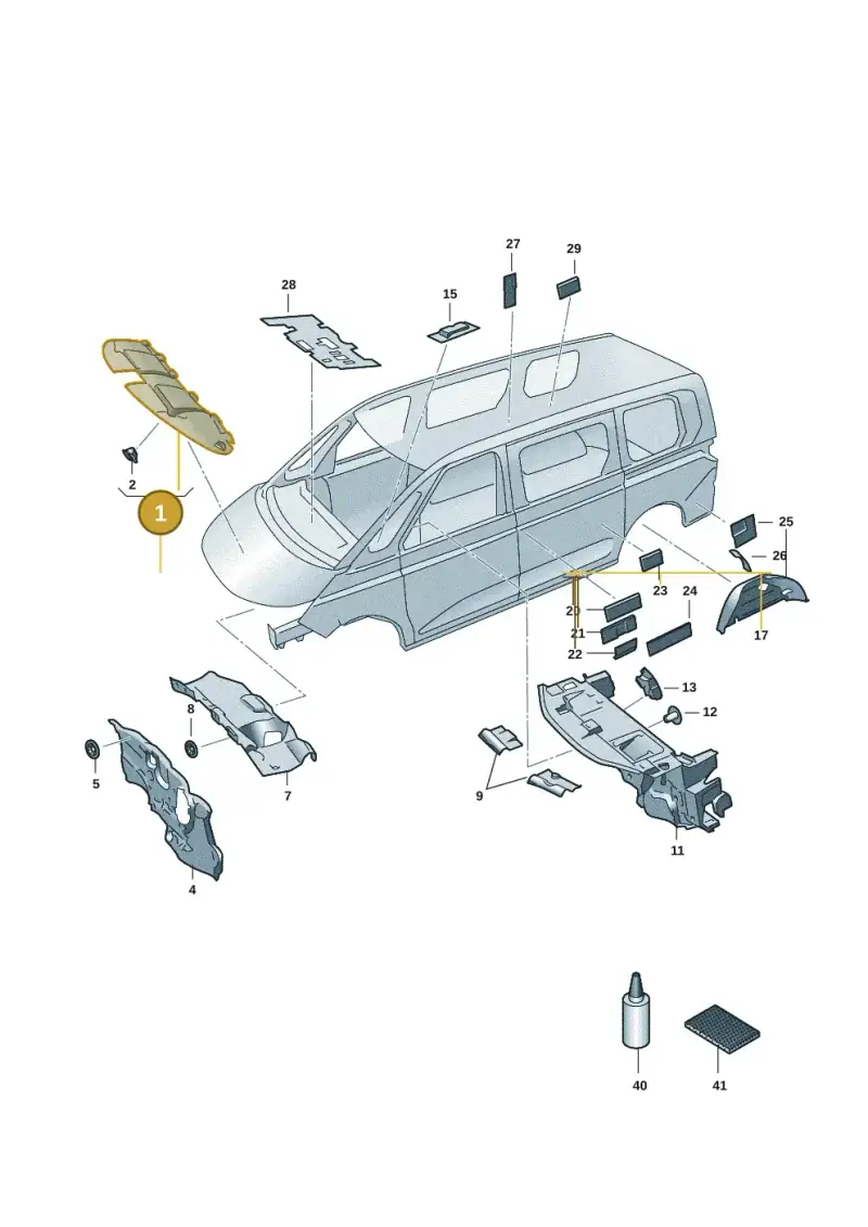 7T0863831 — Volkswagen Multivan (2021-) diagram 7t0863200, position 1