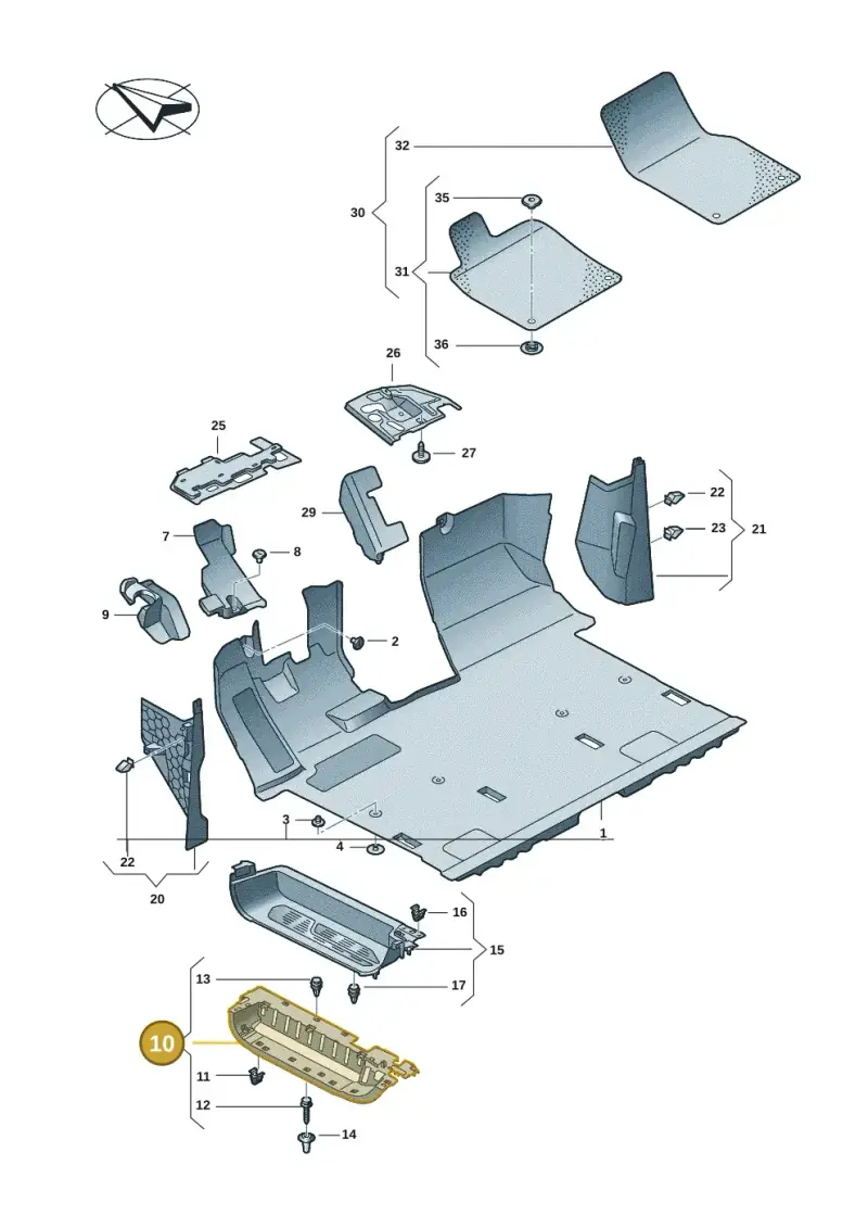 7T0864293 — Volkswagen Multivan (2021-) diagram 7t0863000, position 10