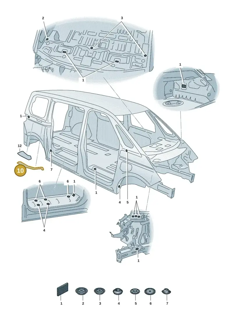 7T0899101C — Volkswagen Multivan (2021-) diagram 7t0803650, position 10