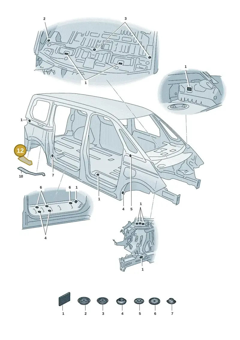 7T0899101D — Volkswagen Multivan (2021-) diagram 7t0803650, position 12