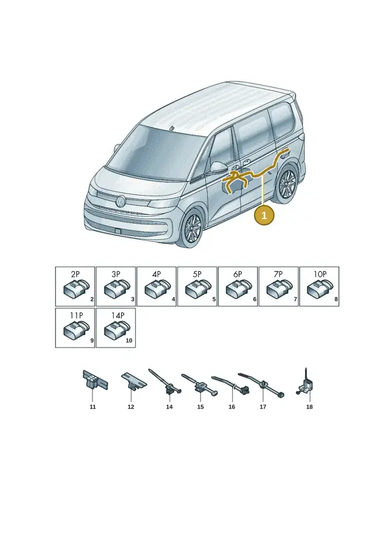 7T0971727D — Volkswagen Multivan (2021-2025) diagram 7t0972290, position 1