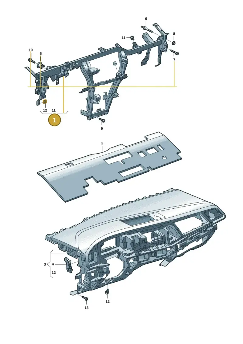 7T1857010B — Volkswagen Multivan (2021-) diagram 7t0857000, position 1