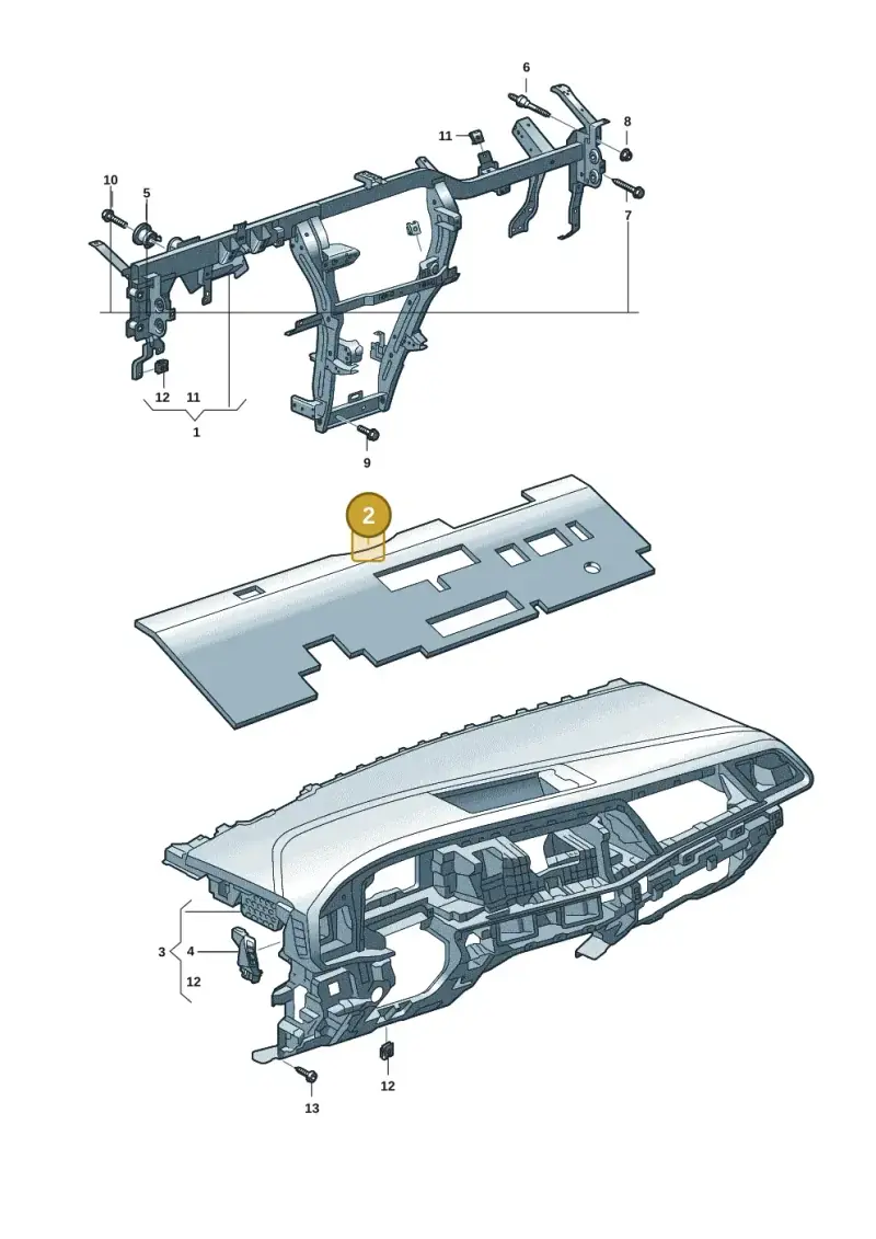 7T1857073B — Volkswagen Multivan (2021-) diagram 7t0857000, position 2