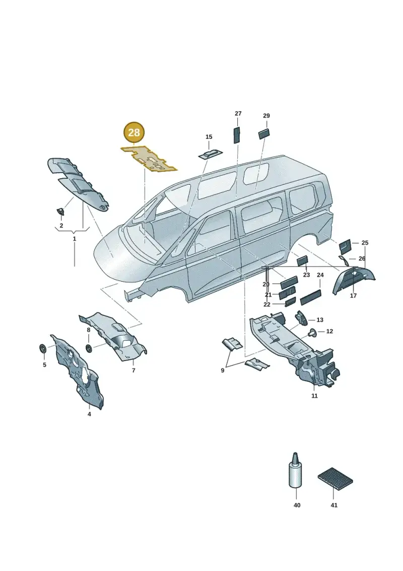 7T1857073C — Volkswagen Multivan (2021-) diagram 7t0863200, position 28