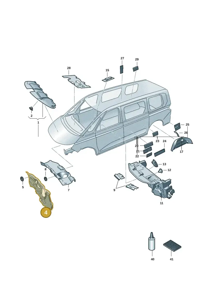 7T1863353B — Volkswagen Multivan (2021-) diagram 7t0863200, position 4