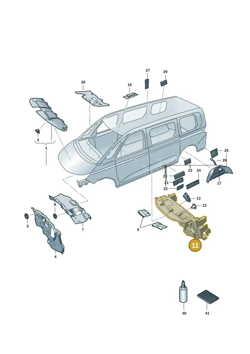 7T1863924A — Volkswagen Multivan (2021-) diagram 7t0863200, position 11