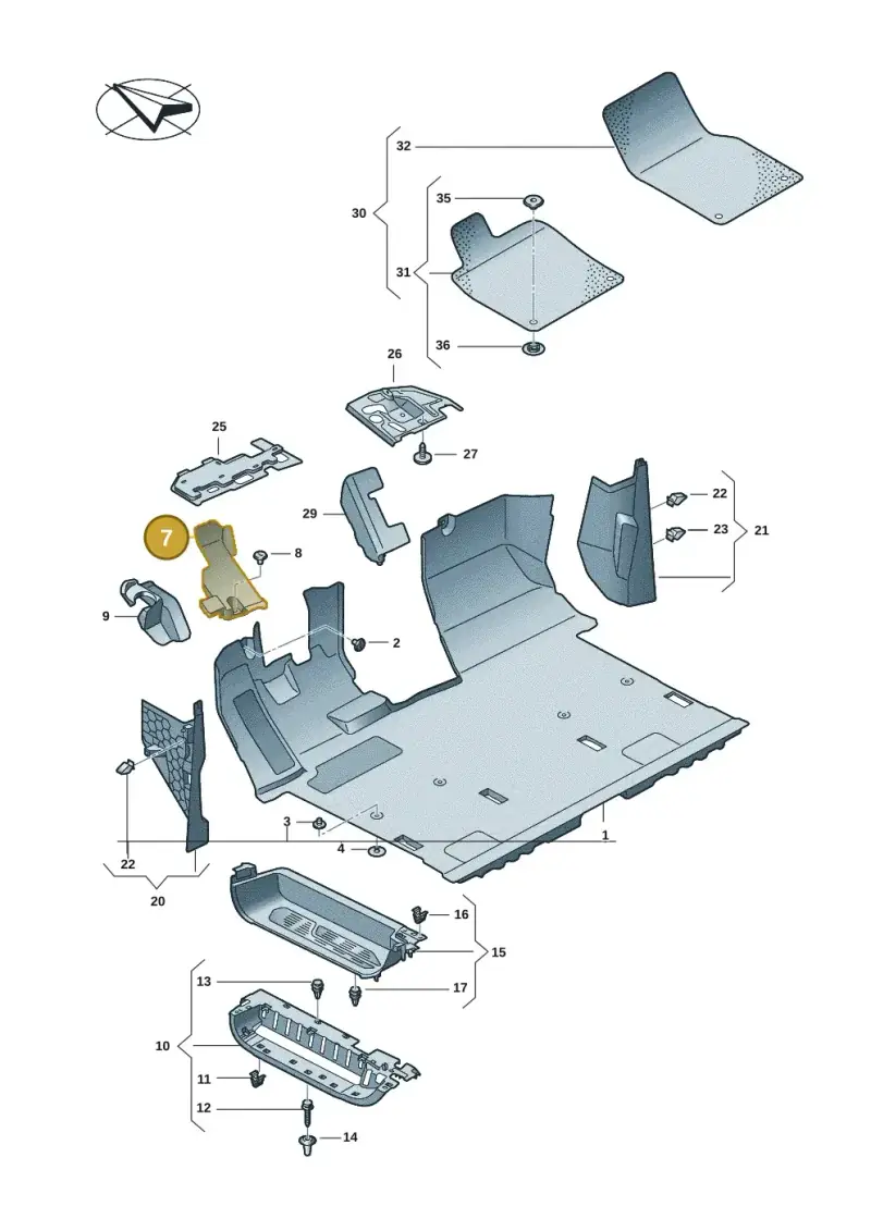 7T1864419 — Volkswagen Multivan (2021-) diagram 7t0863000, position 7