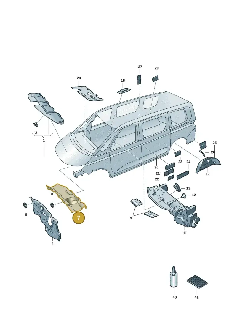7T2864231 — Volkswagen Multivan (2021-) diagram 7t0863200, position 7