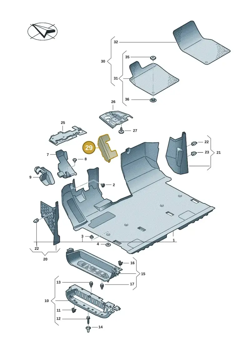 7T2868586A — Volkswagen Multivan (2021-) diagram 7t0863000, position 29