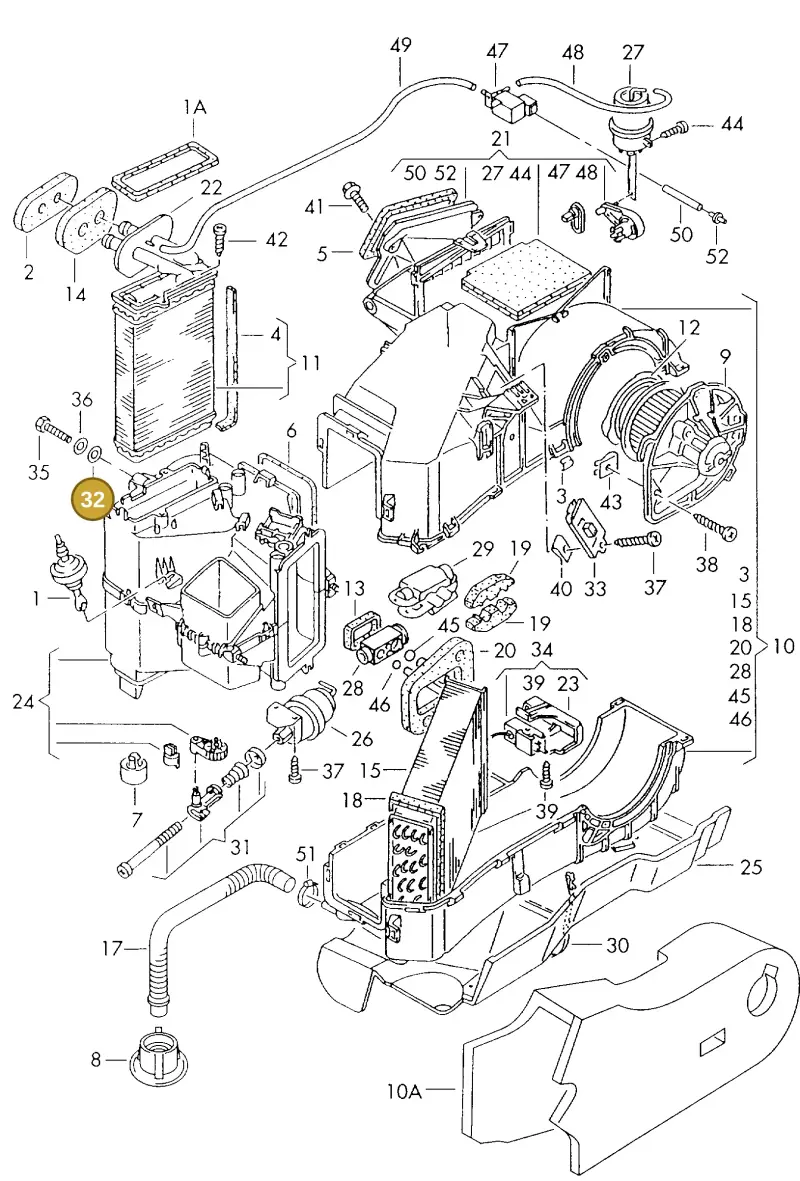 803955637 — Volkswagen Transporter            96 (1996-1996) diagram 117820350, position 32