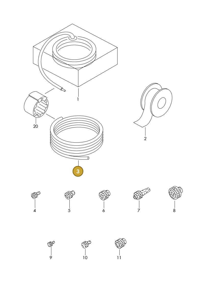 811971790A — Volkswagen 1J0 platform diagram 198979200, position 3