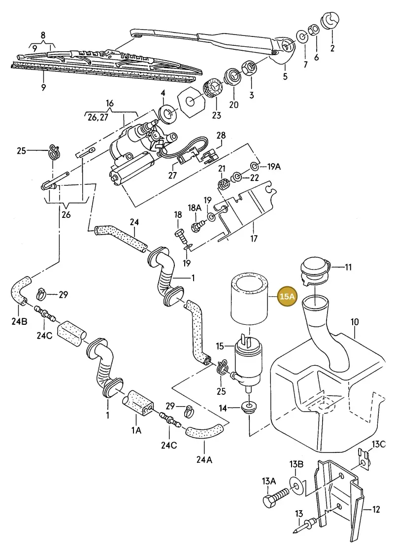 811971790B — Audi S6 plus qu.       97 (1996-1997) diagram 119955650, position 15A