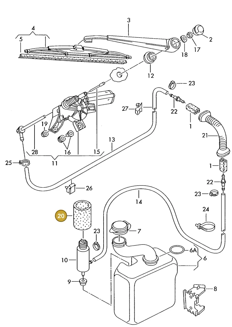 811971790B — Audi A4     F>8D-W-.. (1995-1997) diagram 157955650, position 20