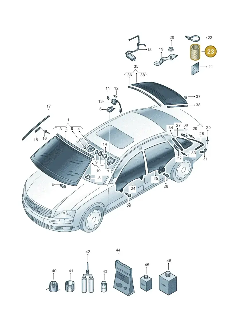 811971790B — Audi A8/S8/qu. lang    08> (2007-) diagram 635845000, position 23