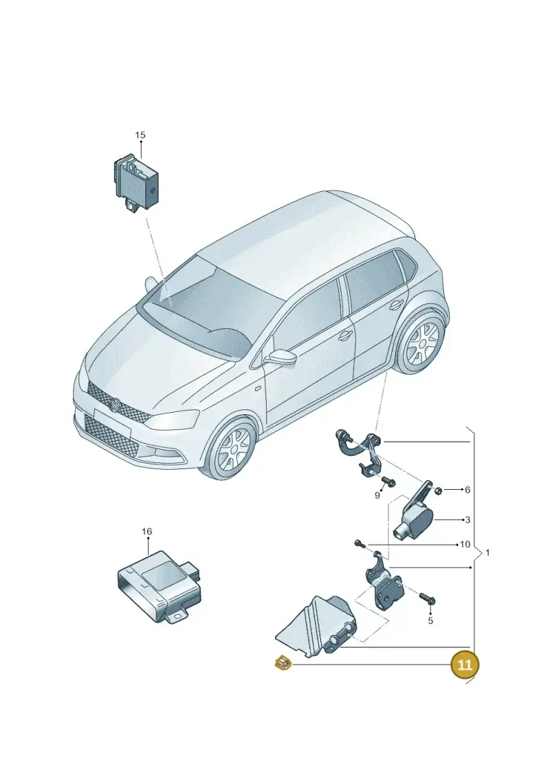 811971848B — Volkswagen Polo 1.4 BlueMotion (2014-2017) diagram 773941250, position 11