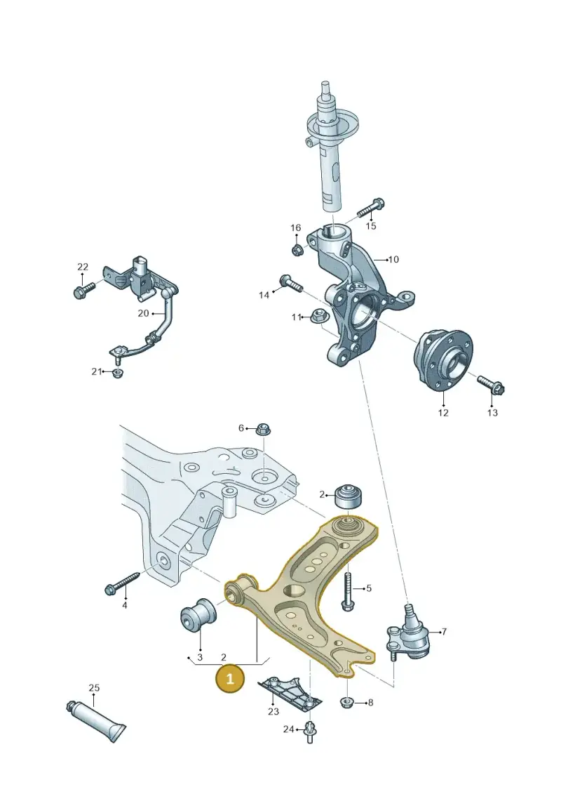 81A407151F — Volkswagen Golf 2.0 BlueMotion (2019-2024) diagram 5h0407000, position 1