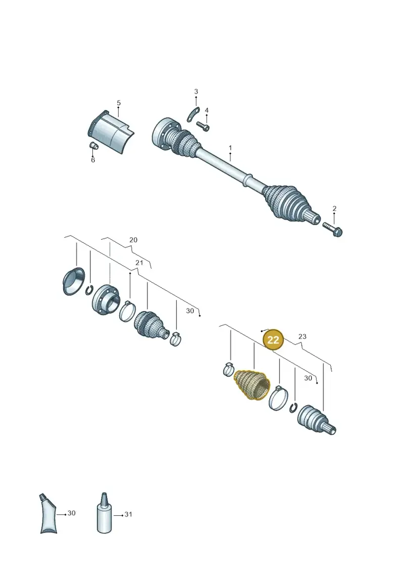 81A498203 — Volkswagen Caddy Maxi Kombi (2020-2024) diagram 884407300, position 22