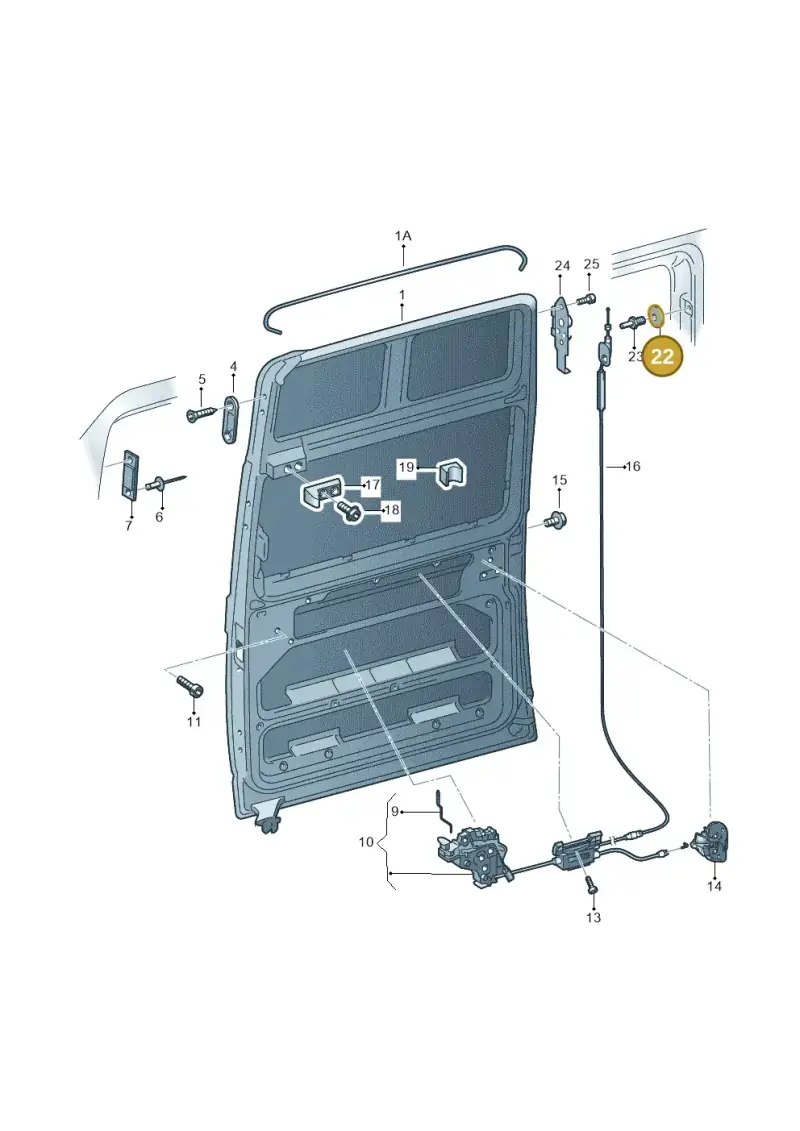823837057A — Volkswagen Caravelle (2015-2019) diagram 410843100, position 22