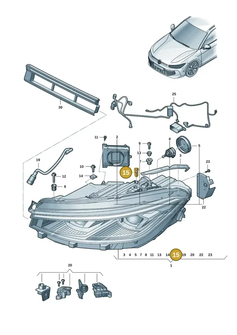 82A941741 — Volkswagen Passat estate (2023-) diagram 3j0941020, position 15