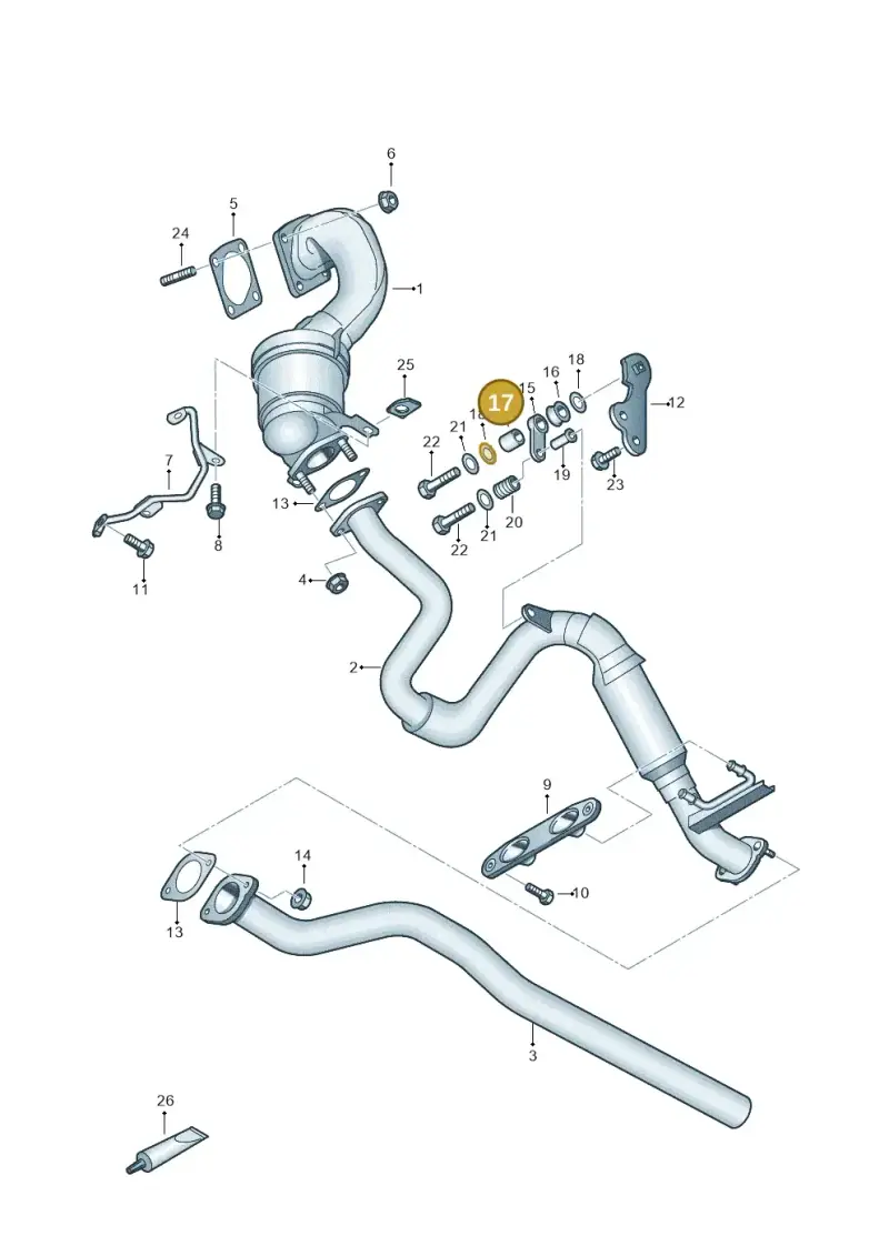 857253205 — Volkswagen Tiguan 4Motion (2011-2018) diagram 634253500, position 17
