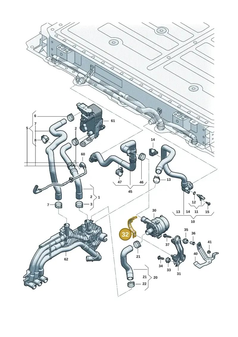 85E121097A — Audi Q6 e-tron (2023-2025) diagram f5s121010, position 32